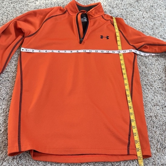 Under Armour Cold Gear Men’s 1/4 Zip Pullover Long Sleeve Top Orange Medium - Picture 8 of 8